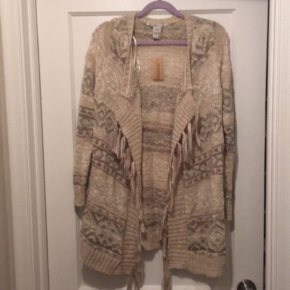 American Rag Sweaters - American rag fringe cardigan